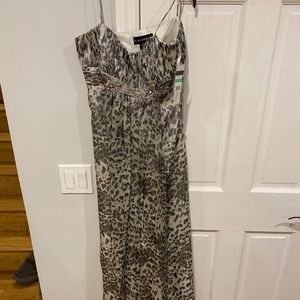 Animal print dress silver and black